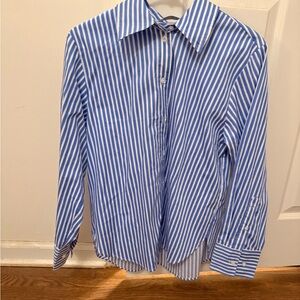 H&M Blue and White Poplin Shirt